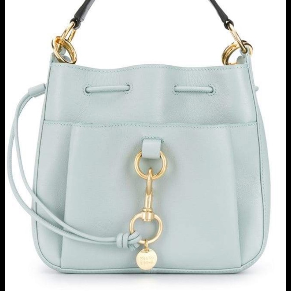 See By Chloé Two-Tone blue and Black Leather Crossbody Bag - Picture 2 of 7